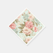 Serviette En Papier Serviettes Fleurs Bleues Roses (Coin)