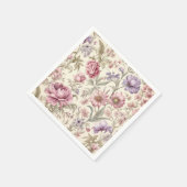 Serviette En Papier Serviettes Fleurs Rose Violet Vintage (Coin)