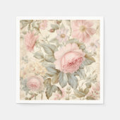 Serviette En Papier Serviettes Fleurs Roses (Devant)