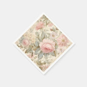 Serviette En Papier Serviettes Fleurs Roses (Coin)