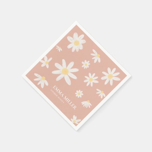 Serviette En Papier Serviettes Fleurs Roses (Coin)