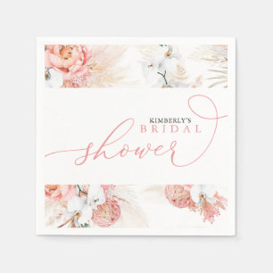 Serviette En Papier Serviettes Fleurs Roses Herbe de Pampas pour Toute