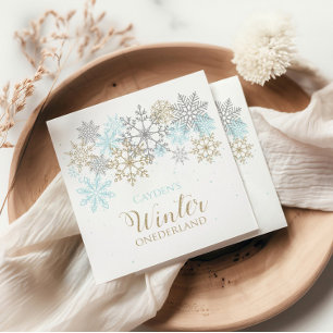 Serviette En Papier Serviettes flocon de neige premier anniversaire Wi