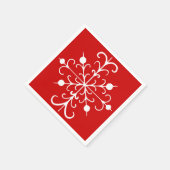 Serviette En Papier Serviettes flocon de neige rouge (Coin)