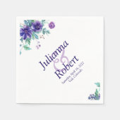 Serviette En Papier serviettes florales à l'aquarelle violette (Devant)