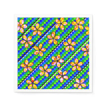 Serviettes florales artisanales 