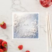 Serviette En Papier Serviettes florales blanches (En situation)
