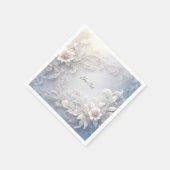 Serviette En Papier Serviettes florales blanches (Coin)