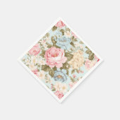 Serviette En Papier Serviettes Florales Bleu Rose Jaune (Coin)
