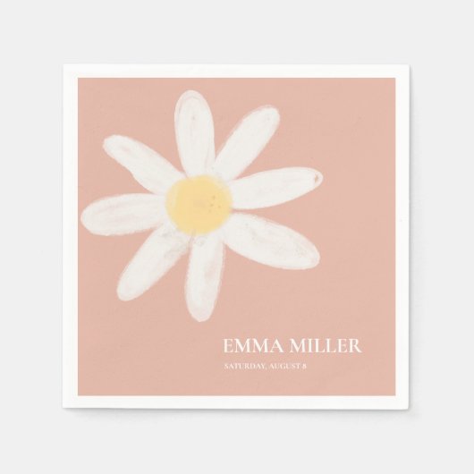 Serviette En Papier Serviettes florales Boho Rose Daisy (Devant)