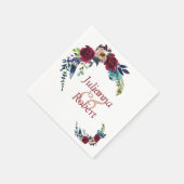 Serviette En Papier Serviettes florales boho rouges (Coin)