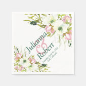 Serviette En Papier Serviettes florales d'aquarelle blanche (Devant)