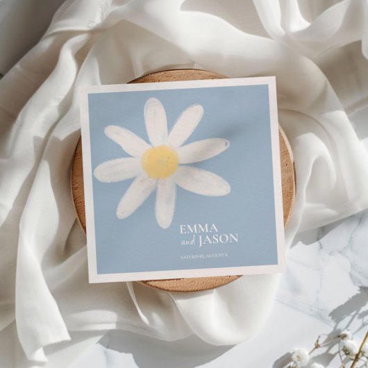 Serviette En Papier Serviettes florales Dusty Blue Boho Daisy