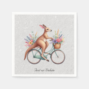 Serviette En Papier Serviettes Florales Kangourou à Bicyclette