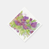 Serviette En Papier Serviettes florales pourpres (Coin)