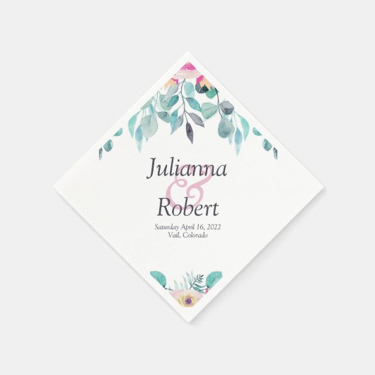 Serviette En Papier serviettes florales rose printanière (Coin)