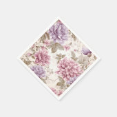 Serviette En Papier Serviettes florales rose violet (Coin)