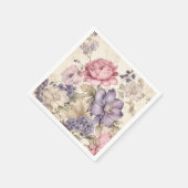 Serviette En Papier Serviettes Florales Rose Violet Blanc (Coin)