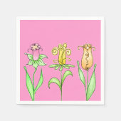 Serviette En Papier Serviettes florales roses (Devant)
