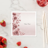 Serviette En Papier Serviettes Florales Roses poussiéreuses (En situation)