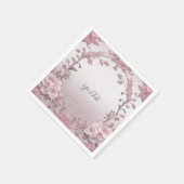 Serviette En Papier Serviettes florales roses uniques (Coin)
