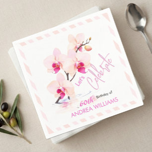 Serviette En Papier Serviettes FR pour 60e anniversaire avec fleurs d'