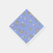 Serviette En Papier Serviettes Fraises Mariées de Versailles Bleu Fran (Coin)