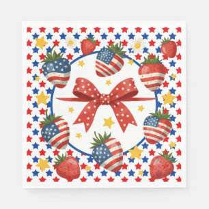 Serviette En Papier Serviettes Fraises Patriotiques