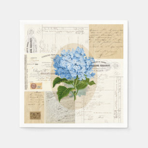 Serviette En Papier Serviettes françaises d'éphémères d'hortensia