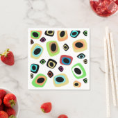 Serviette En Papier Serviettes géométriques du milieu du siècle (En situation)