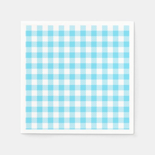 Serviette En Papier Serviettes Gingham Pastel Bleu (Devant)