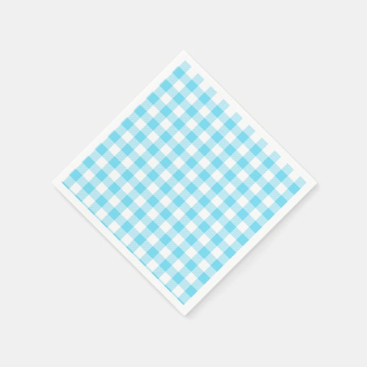 Serviette En Papier Serviettes Gingham Pastel Bleu (Coin)