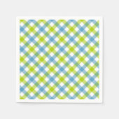 Serviette En Papier Serviettes Gingham pastel bleu vert (Devant)