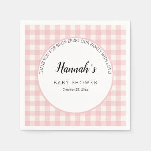 Serviette En Papier Serviettes Gingham Pastel pour Baby Shower