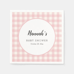 Serviette En Papier Serviettes Gingham Pastel pour Baby Shower