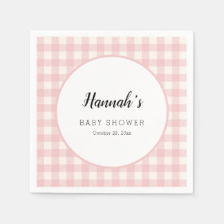 Serviette En Papier Serviettes Gingham Pastel pour Baby Shower