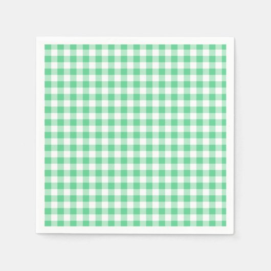 Serviette En Papier Serviettes Gingham Pastel Vertes (Devant)