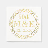 Serviette En Papier Serviettes Gold 50th Mariage Anniversary Party (Devant)