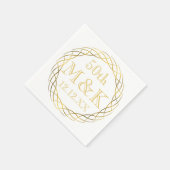 Serviette En Papier Serviettes Gold 50th Mariage Anniversary Party (Coin)