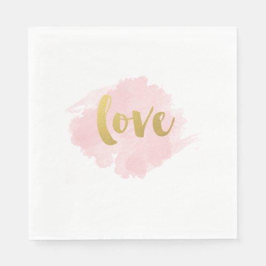 Serviette En Papier Serviettes Gold et Blush Love (Devant)