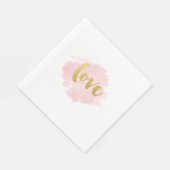 Serviette En Papier Serviettes Gold et Blush Love (Coin)