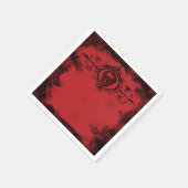 Serviette En Papier Serviettes gothiques rouges crâne (Coin)