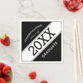 Serviette En Papier Serviettes Gras Black and White Graduation Party (En situation)