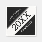 Serviette En Papier Serviettes Gras Black and White Graduation Party (Devant)