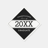 Serviette En Papier Serviettes Gras Black and White Graduation Party (Coin)