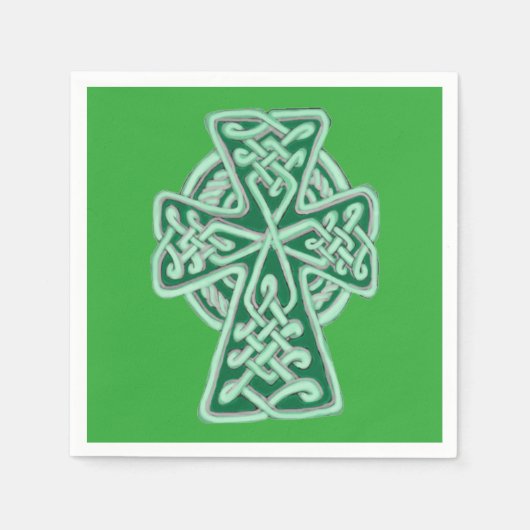 Serviette En Papier Serviettes Green Celtic Cross (Devant)