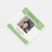 Serviette En Papier Serviettes Green Pastel Photo Graduation (Coin)