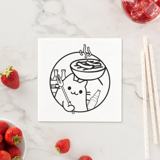 Serviette En Papier Serviettes Grillées Grillées BBQ (En situation)