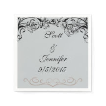 Serviettes grises et noires