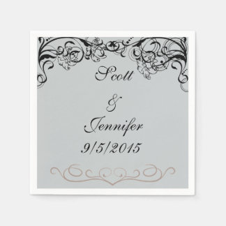 Serviette En Papier Serviettes grises et noires